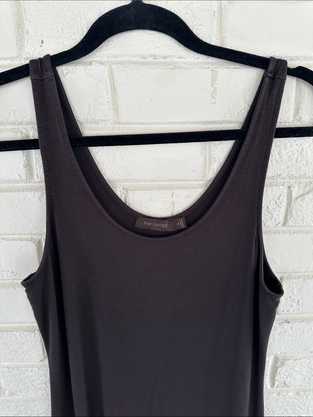 The Limited Brown Maxi Dress Medium Stretchy No Slit Minimal Elegant Casual - Picture 2 of 5